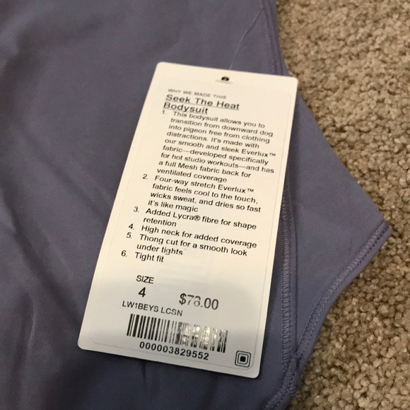 Lululemon Seek The Heat Bodysuit Lilac Stone - Picture 4 of 7